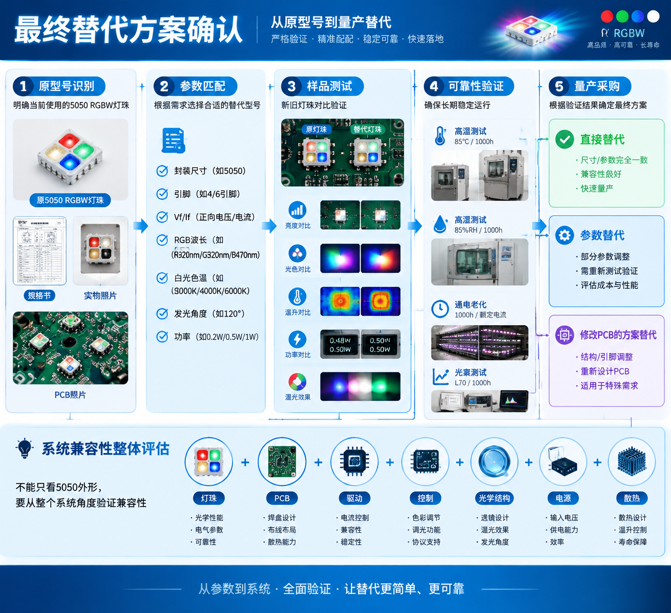 5050RGBW四合一灯珠替代(选型与兼容性指南)
