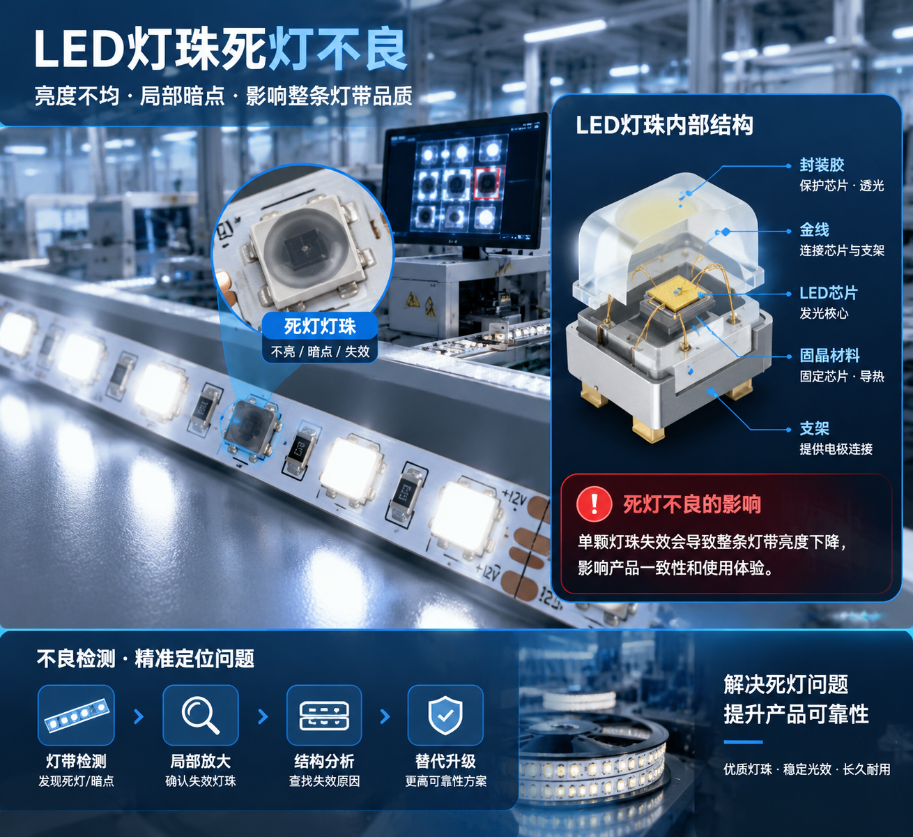 LED灯珠死灯不良现象及替代需求
