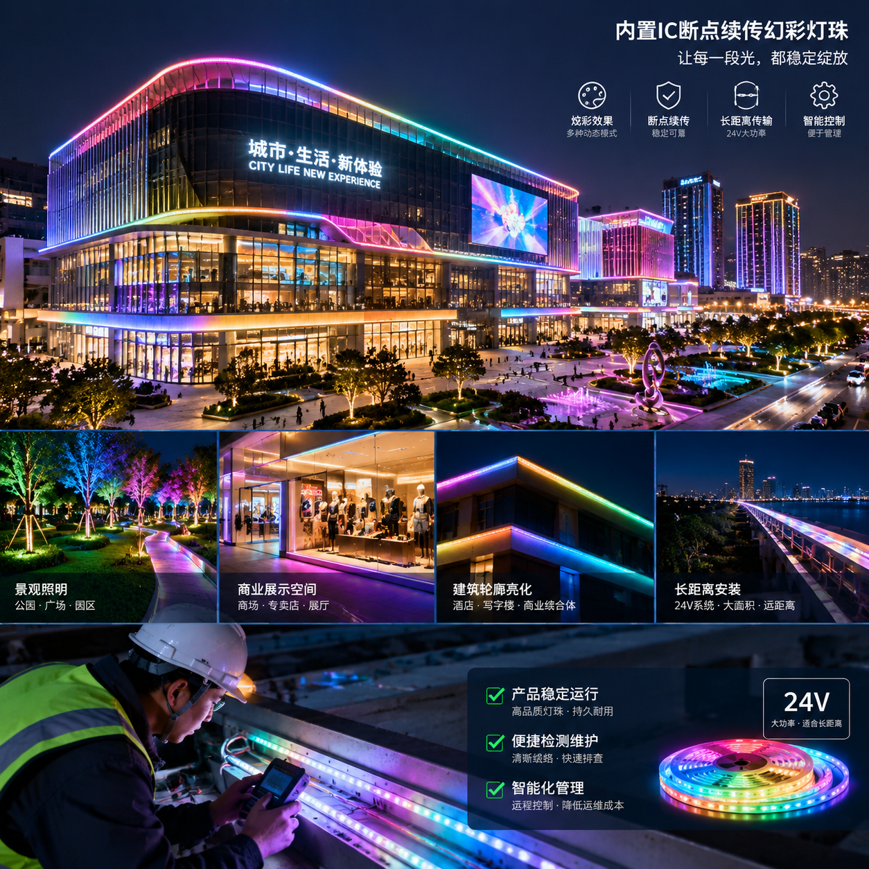 内置IC断点续传灯珠 幻彩(工程应用与选型指南)
