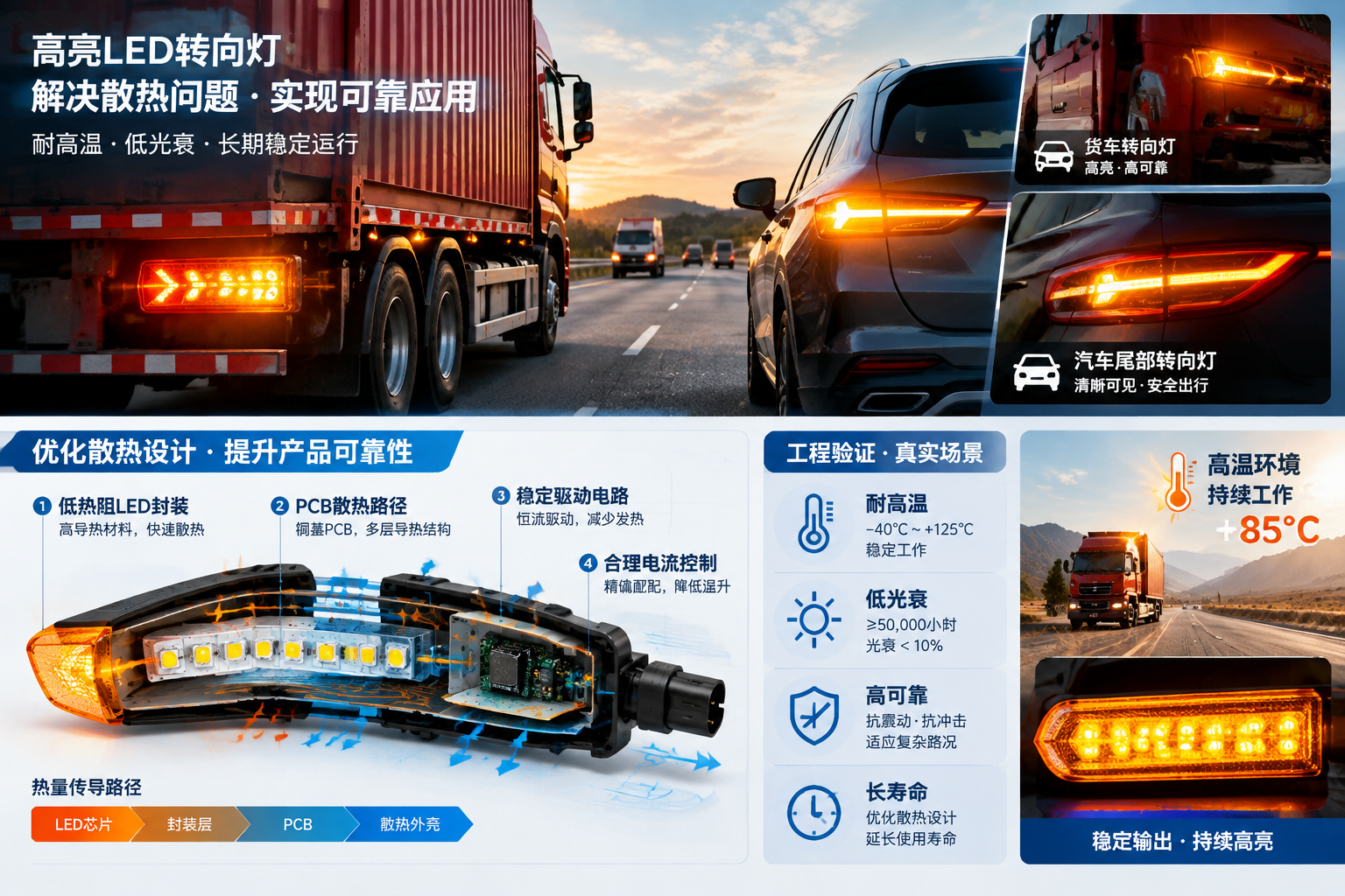 车载转向灯 LED 灯珠(耐高温选型与应用指南)