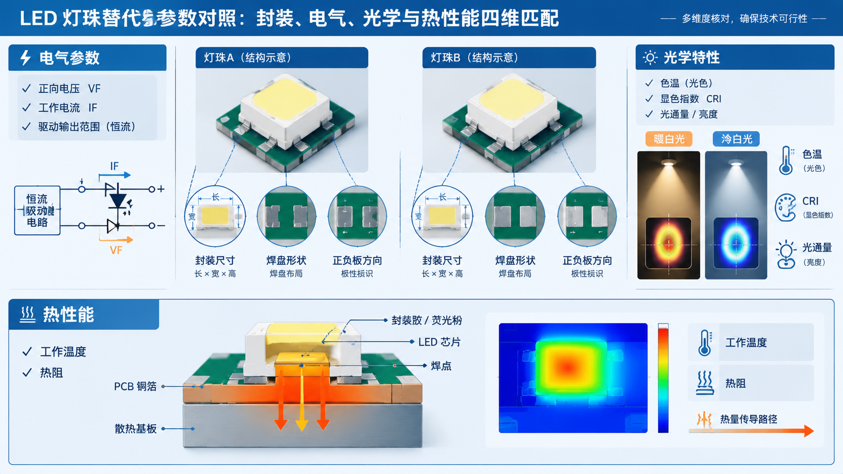 LED灯珠封装电气光学与热性能对比