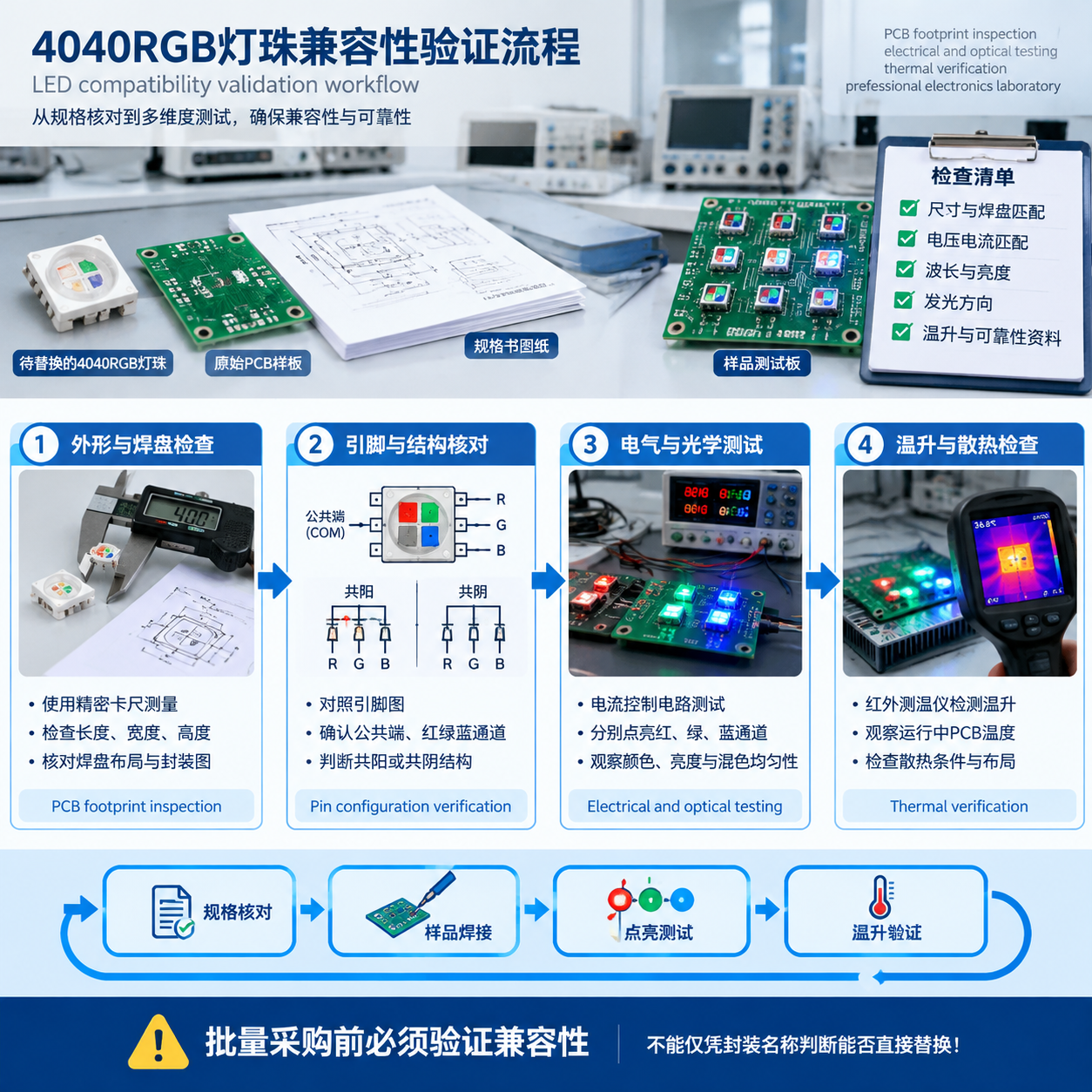 4040RGB 全彩灯珠兼容型号(封装对比与替换指南)