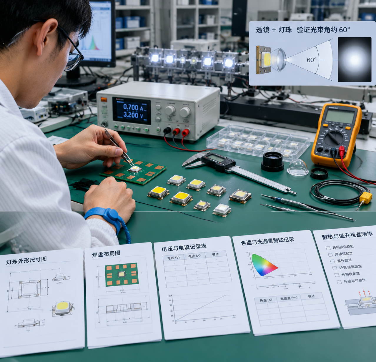 供应商LED灯珠验证实验室样品对比与数据手册