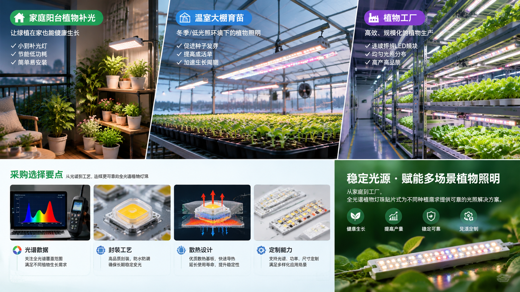 全光谱植物灯珠贴片式(应用特点与选购指南)