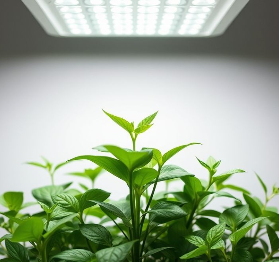 白光LED下植物生长状态