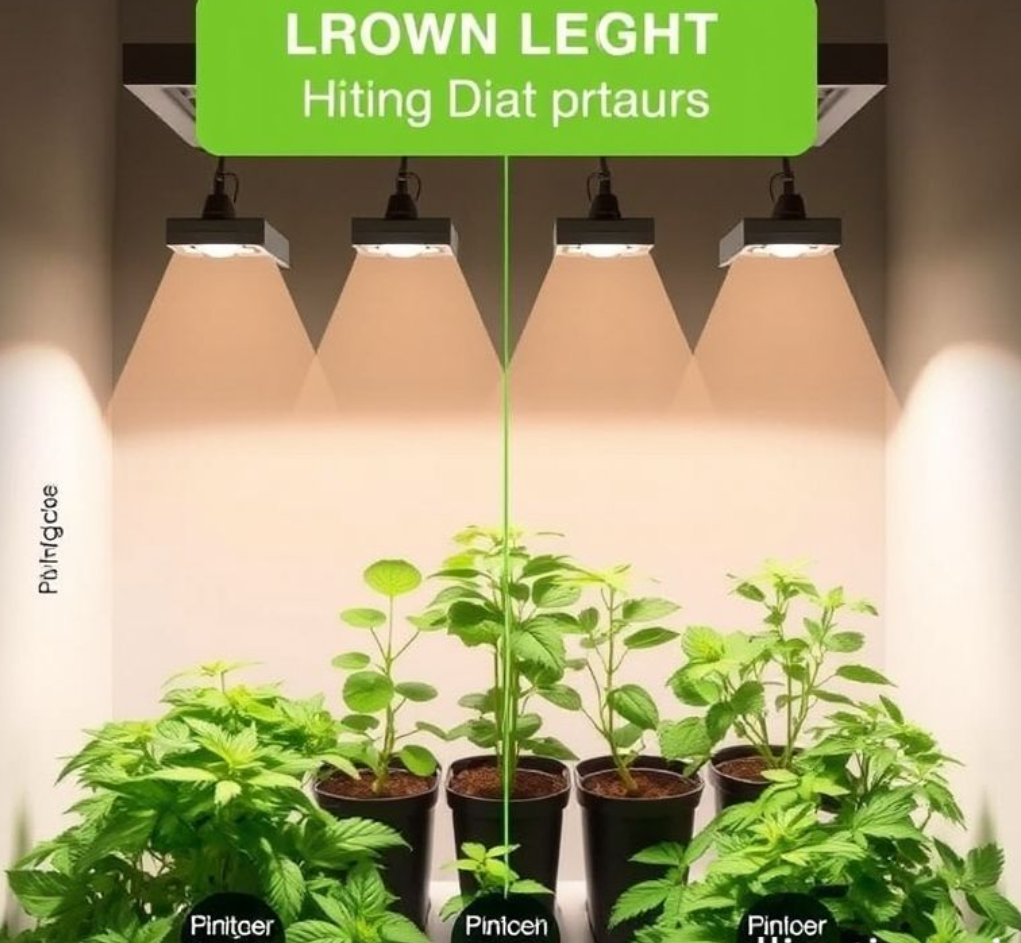 LED植物灯照射距离示意图