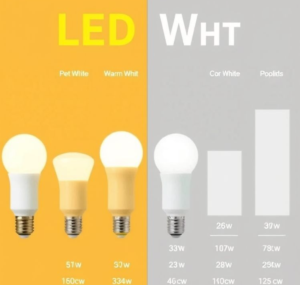 LED灯不同色温的能效对比测试图