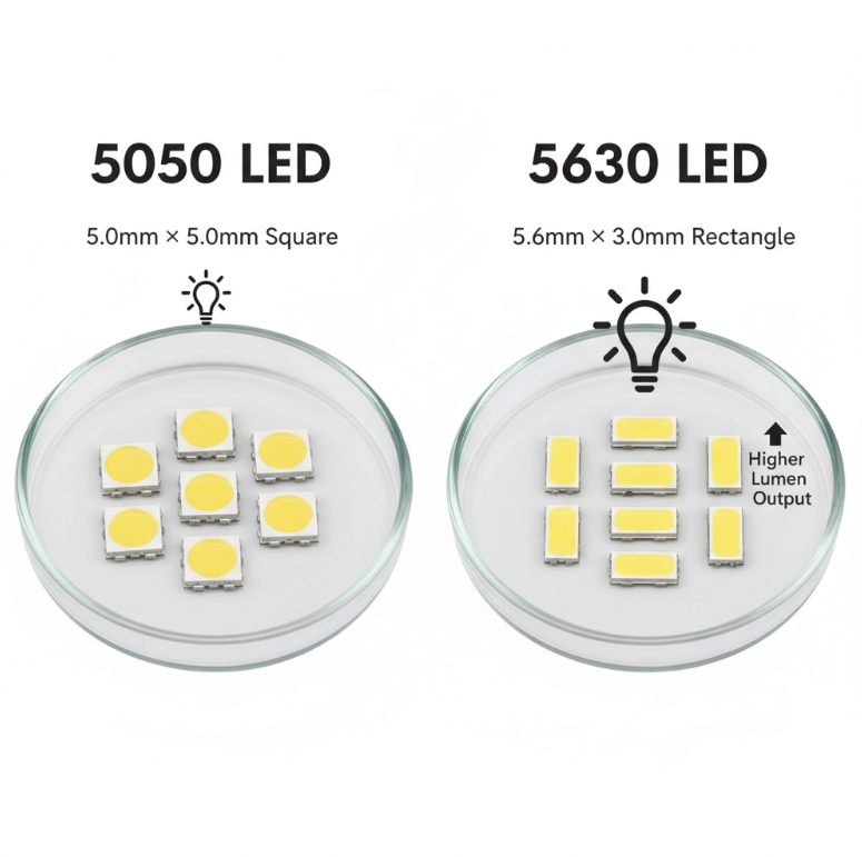 5050 vs 5630 LED 灯珠对比：性能、价格与应用场景完全指南（2025）
