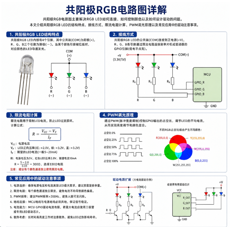 共阳极RGB电路图详解：接线原理与驱动设计方法