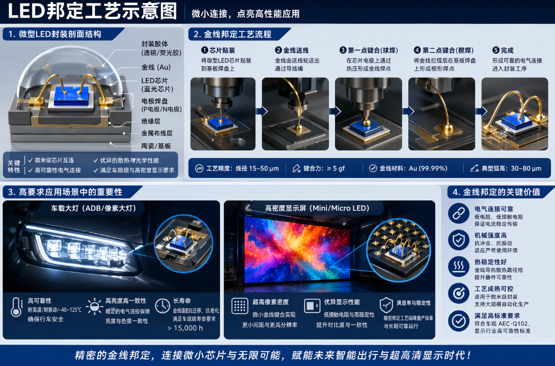 LED邦定工艺详解：工作原理、核心流程与常见失效分析