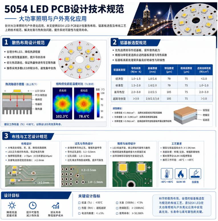 5054led pcb设计(高性能铝基板散热与布线优化指南)